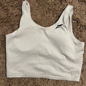 White Ribbed Crop Top